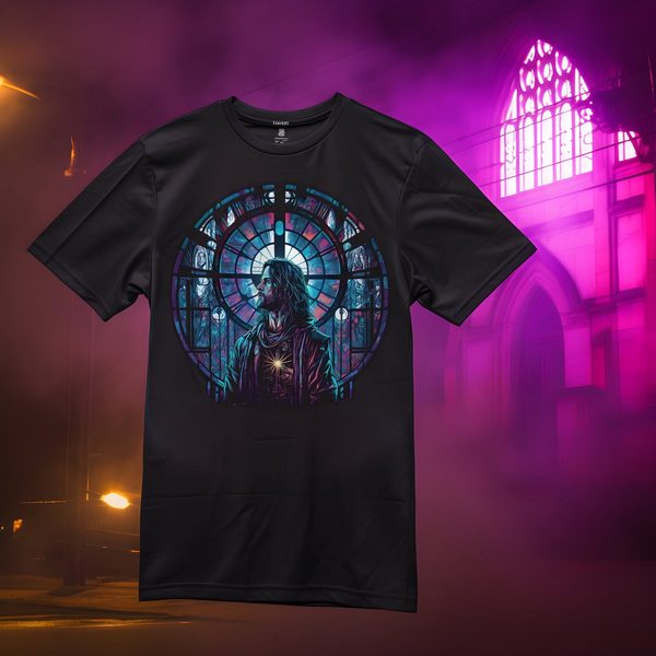 Cyberpunk Stain Glass Synthwave Tee