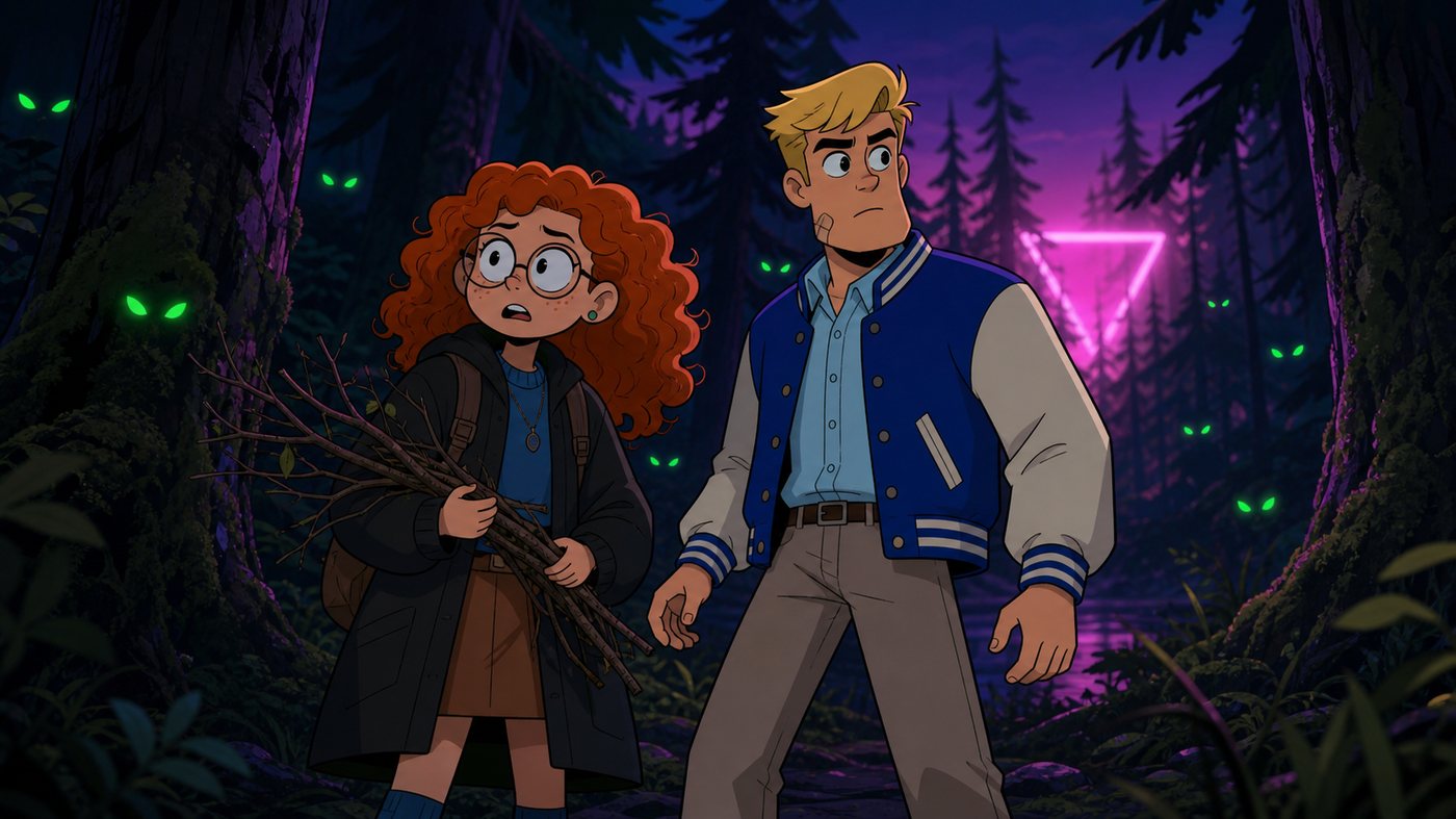 Dottie and Chad in the forest
