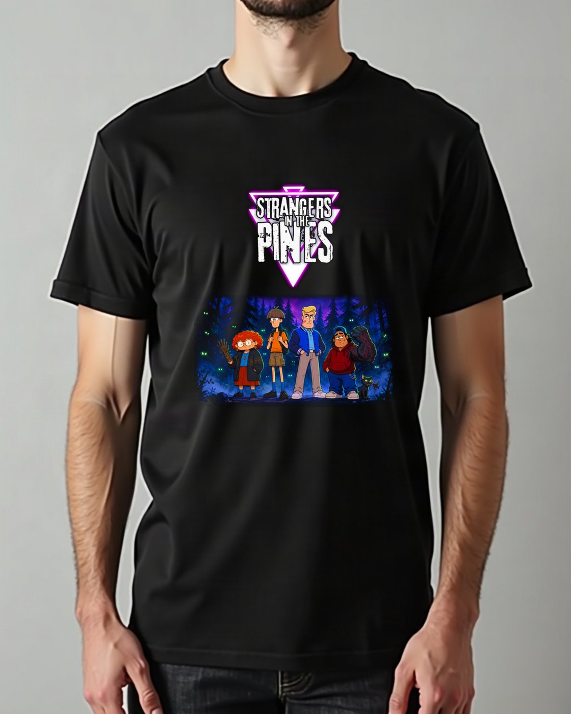 Strangers in the Pines gang tee