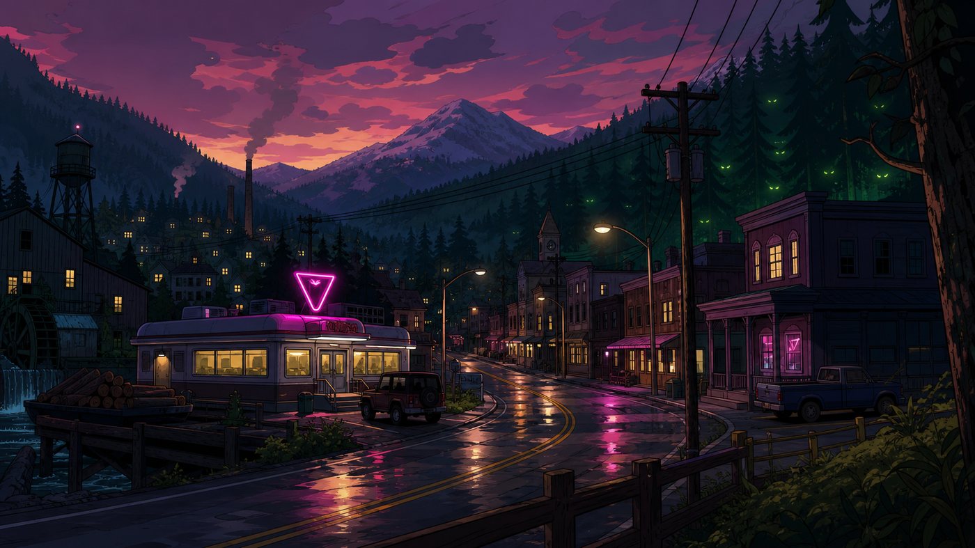 Pine Forge at dusk